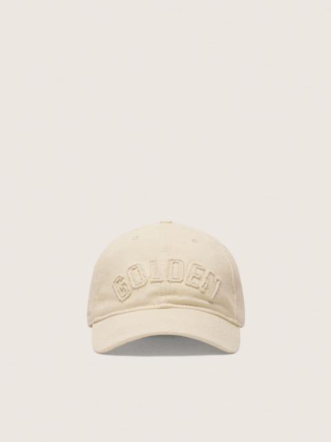 Golden Goose Ecru baseball cap with tone-on-tone “Golden” patch