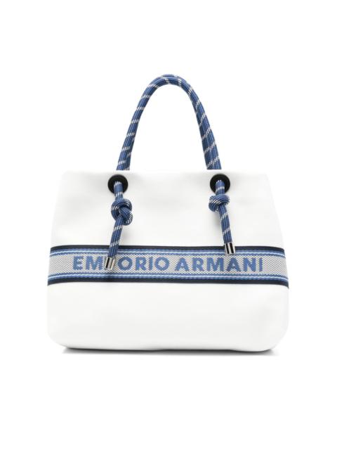 EMPORIO ARMANI logo-embroidered tote bag