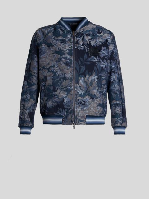 FLORAL BOMBER JACKET WITH INTARSIA