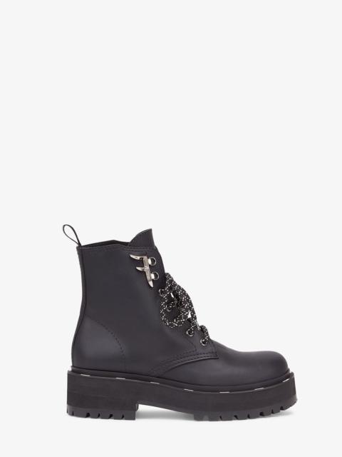 FENDI Black leather biker boots