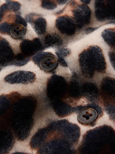 BODEN Kat Brushed Cashmere Cardigan-Camel, Leopard
