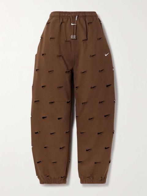 + Jacquemus cutout cotton-blend jersey track pants