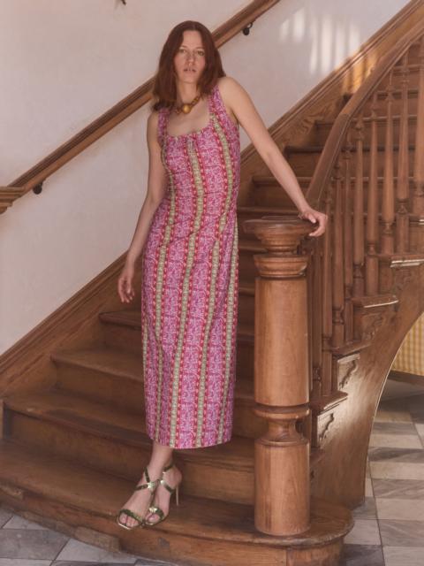 Hill House Home The Coraline Dress - Sunset Etched Floral Stripe