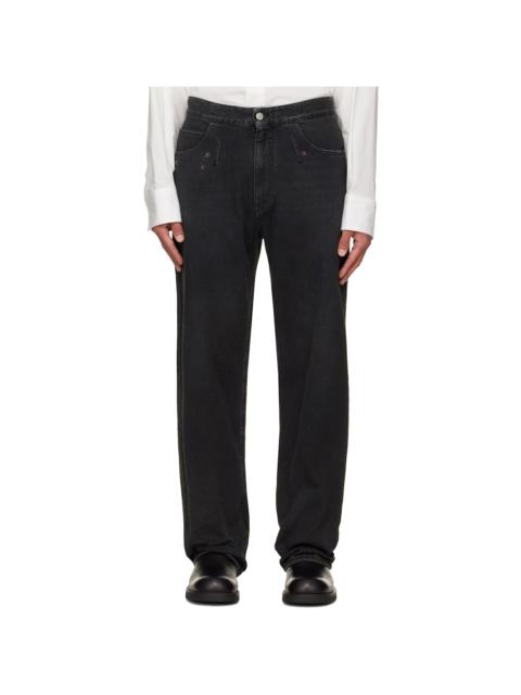 MM6 Maison Margiela Black Faded Jeans