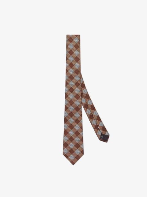 FENDI Brown silk tie
