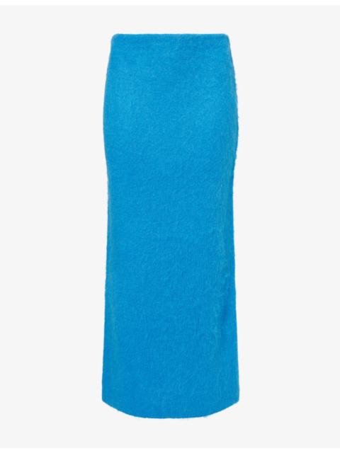 ZANKOV Delphine Side-Split Wool-Blend Maxi Skirt
