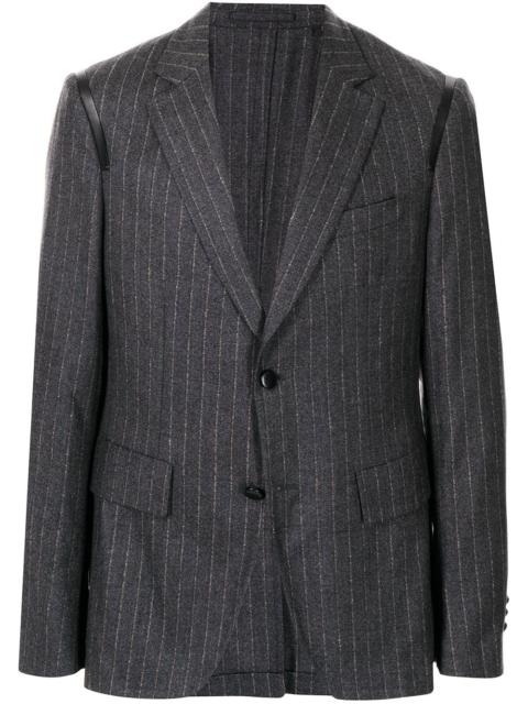 FERRAGAMO leather-trim suit jacket