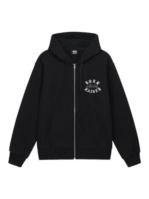 Stussy x Born X Raised Logo Zip Hoodie 'Black' 3973855