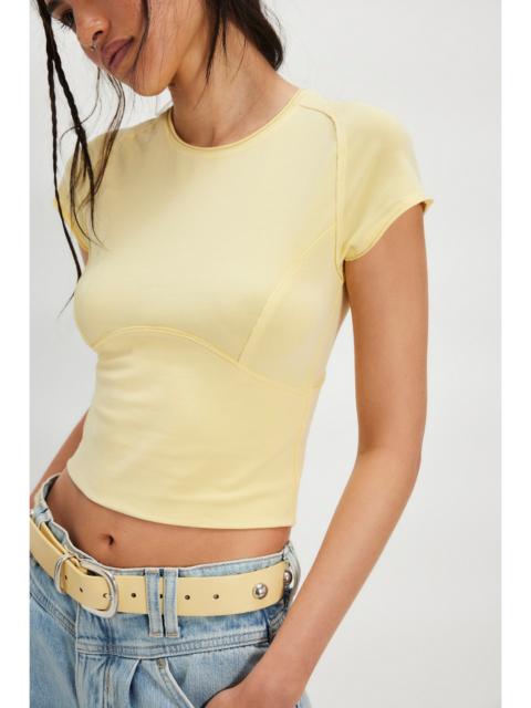 FREE PEOPLE We The Free Protagonist Cropped Cap Sleeve Tee