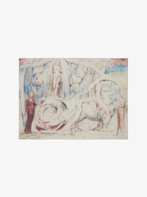 Alexander McQueen Blake Illustration Dante Scarf in Ivory/pink