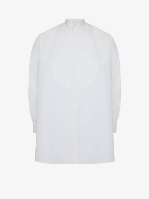 Alexander McQueen Men's Cotton Silk Oversized Shirt in White