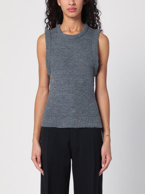 Maison Margiela Grey knitted sleeveless top