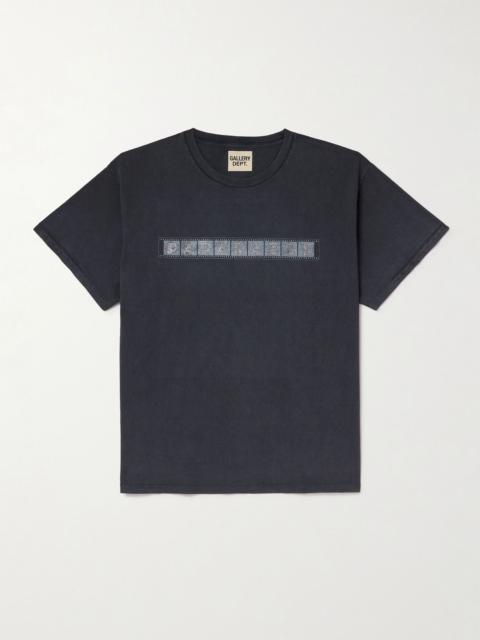 GALLERY DEPT. Paparazzi Crystal-Embellished Glittered Printed Cotton-Jersey T-Shirt Black