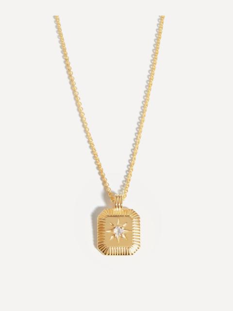 MISSOMA 18ct Gold-Plated Vermeil Silver Engravable June Birthstone Star Ridge Pendant Necklace
