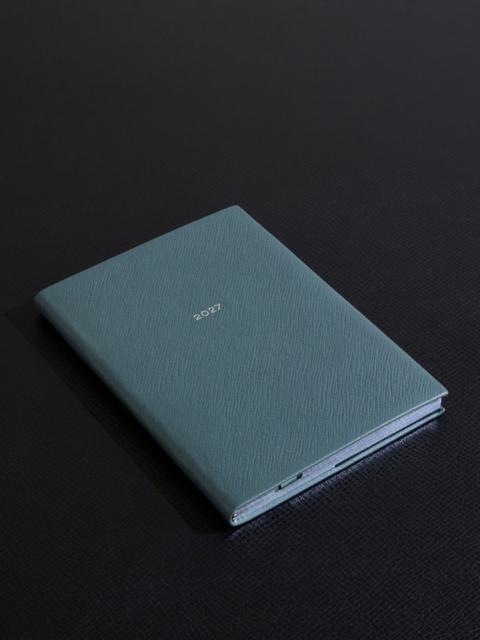 Smythson 2027 Soho Panama Cross-Grain Leather Diary Green