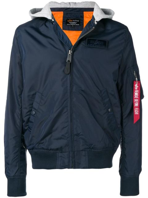 ALPHA INDUSTRIES bomber jacket with a hood