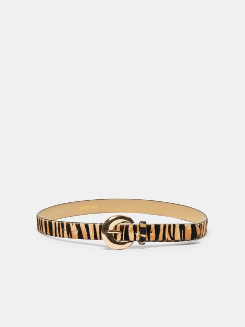 dolce vita CHUNKY CURVED BUCKLE BELT TAN ZEBRA