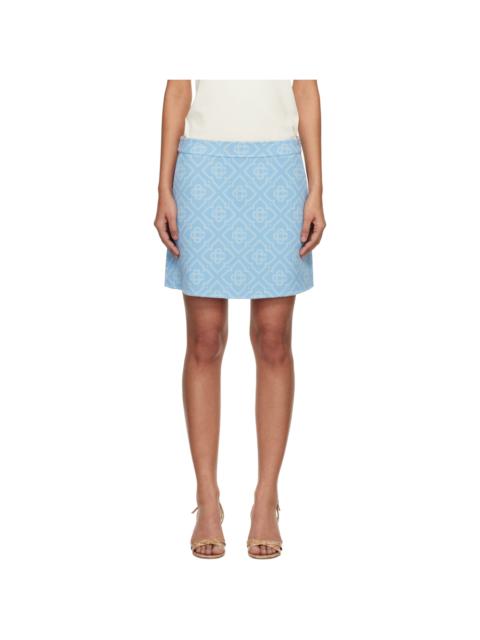 CASABLANCA Blue Double Faced Miniskirt