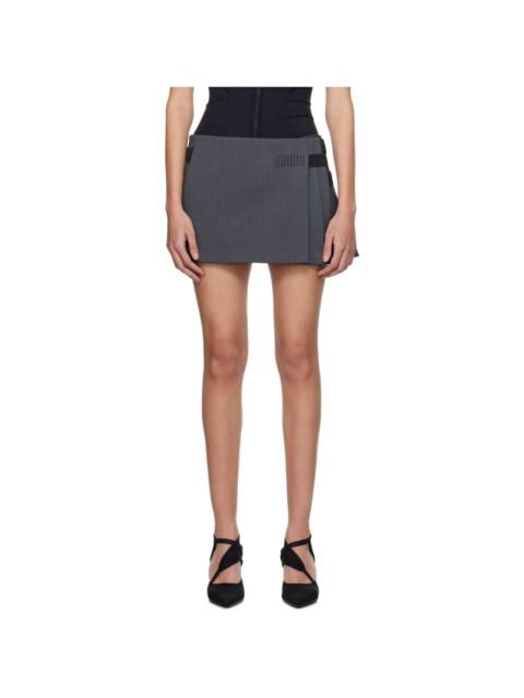 Gray Pleated Miniskirt