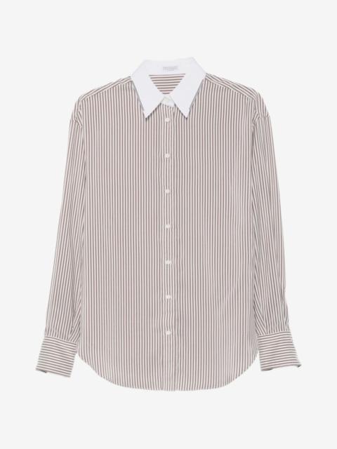 Brunello Cucinelli Monili striped silk shirt