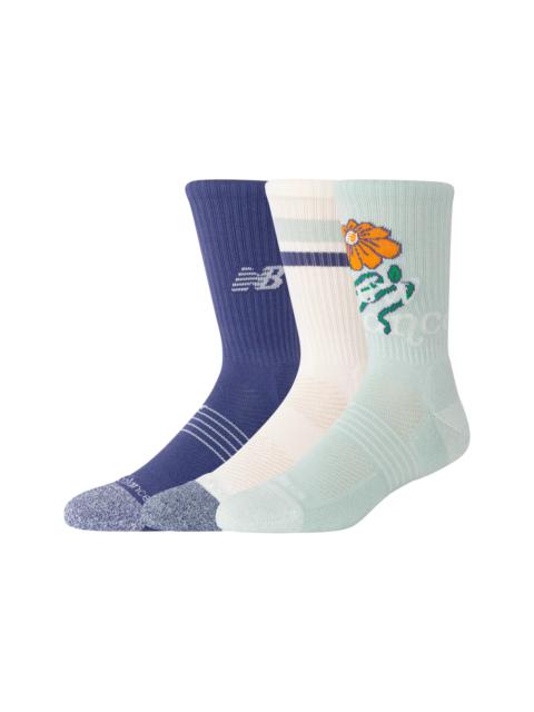 New Balance Unisex Active Graphic Crew Socks 3 Pack