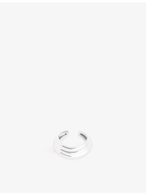 ASTRID & MIYU Ripple Wave Rhodium-Plated Sterling-Silver Single Ear Cuff