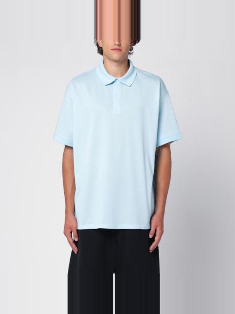 Ice blue cotton over polo shirt