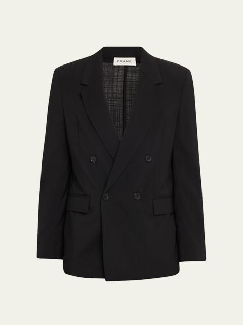 FRAME Men's Tropical Wool Double-Breasted Blazer