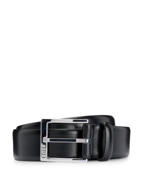 BOSS ITALIAN-MADE BELT WITH BRANDED BUCKLE