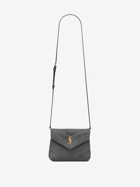 loulou toy strap bag in "y" quilted suede and smooth leather