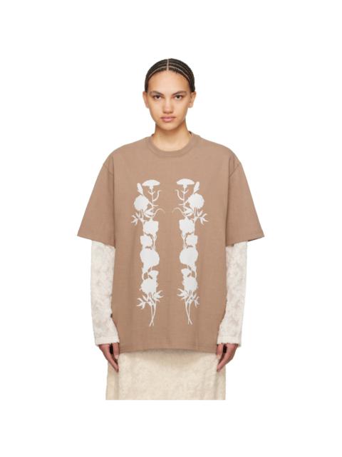 Song for the Mute Brown 'White Foliage' Long Sleeve T-Shirt