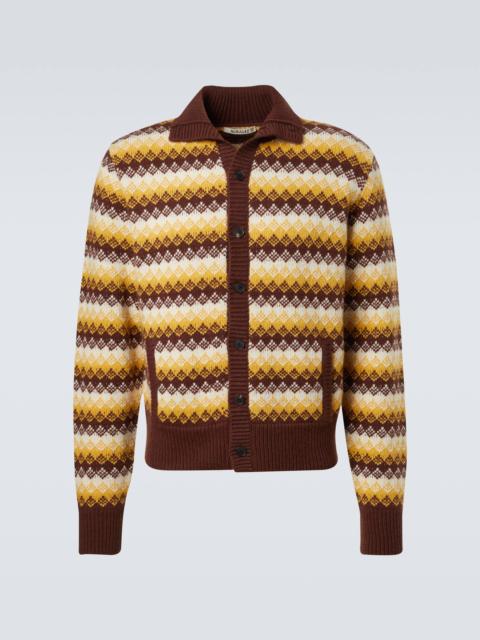 AURALEE Jacquard cashmere and wool cardigan