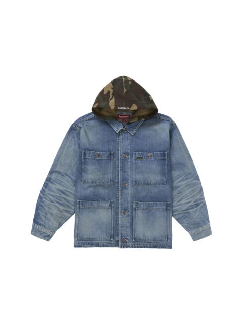 Supreme Supreme Worn Hooded Chore Coat Denim