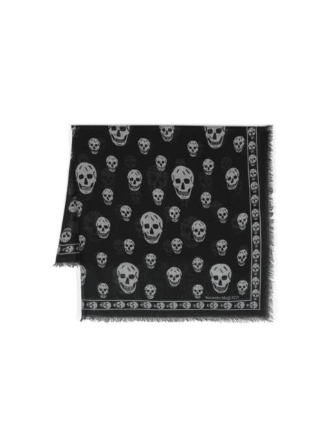skull-print frayed scarf
