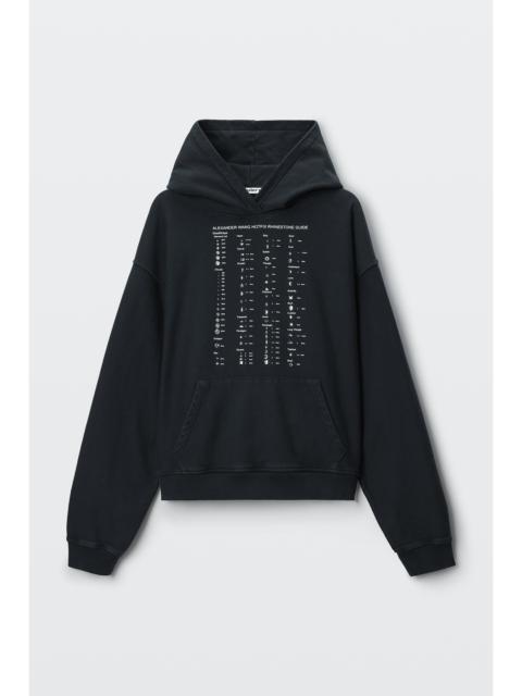 Alexander Wang crystal hotfix graphic hoodie