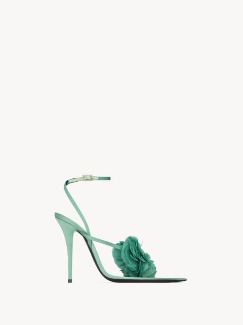 SAINT LAURENT TRIANON SANDALS IN SATIN CREPE