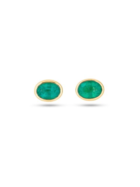 STONE AND STRAND Full Volume Emerald Luxe Oval Stud Earrings