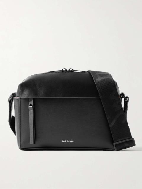 Textured-Leather Messenger Bag