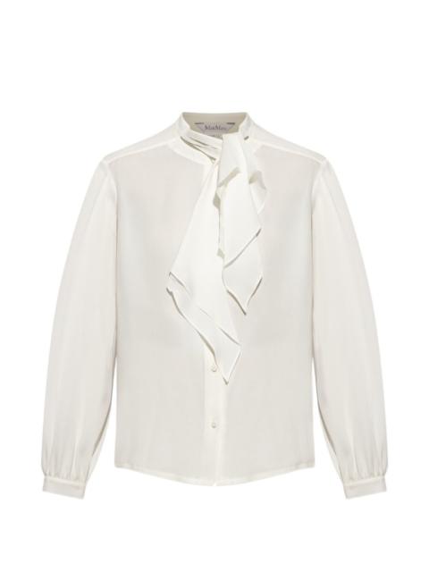 Max Mara silk tie-neck shirt