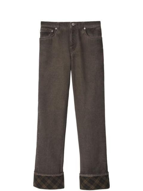 Burberry check detailing jeans
