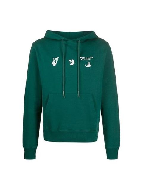 Off-White Off-White FW20 Big Logo Hooded Pullover Men Green OMBB034E20FLE0025701