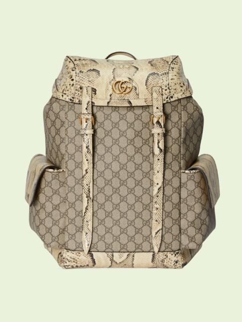 GUCCI Python trim backpack with Double G