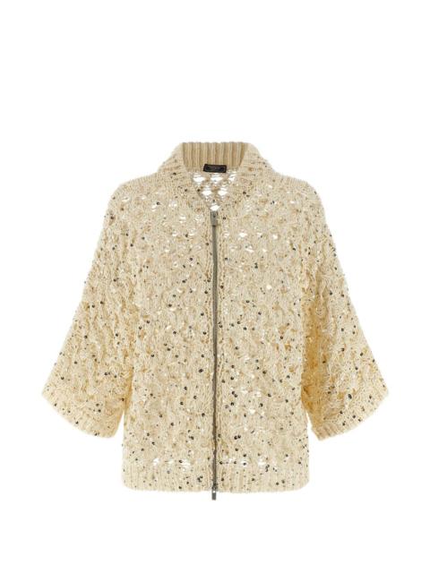 PESERICO sequin-details cotton cardigan