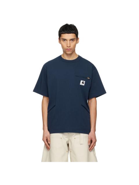 sacai Navy Carhartt WIP Edition Cotton Jersey T-shirt