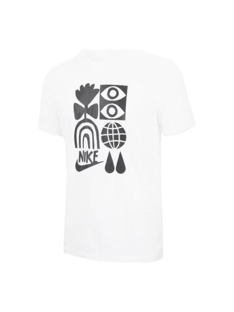 Nike Nike HBR Open Logo T-shirt 'White Black' DR7814-100