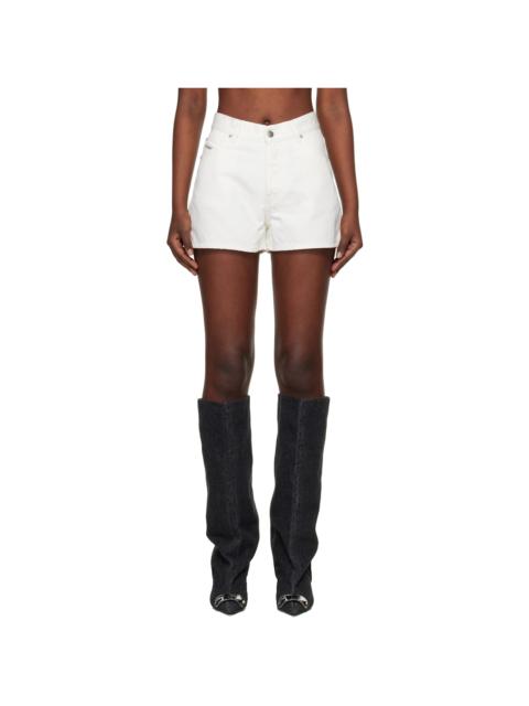Diesel White De-Helios Denim Shorts