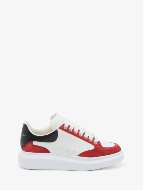 Alexander McQueen Men's Oversized Sneaker in White/welsh Red/black