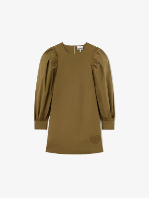 GANNI DRESS IN GREEN COTTON