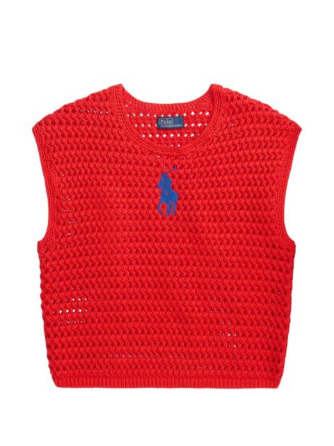 Polo Ralph Lauren crochet logo-detail top