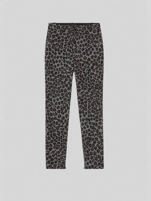 Animalier Houndstooth Wool Trousers